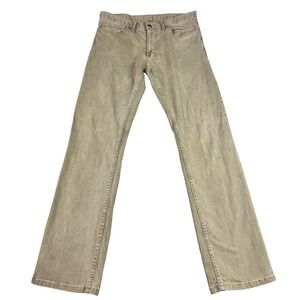 Dearborn Denim & Apparel Mens Bootcut Jeans Tan Khaki Made in USA Size 34x33 EUC